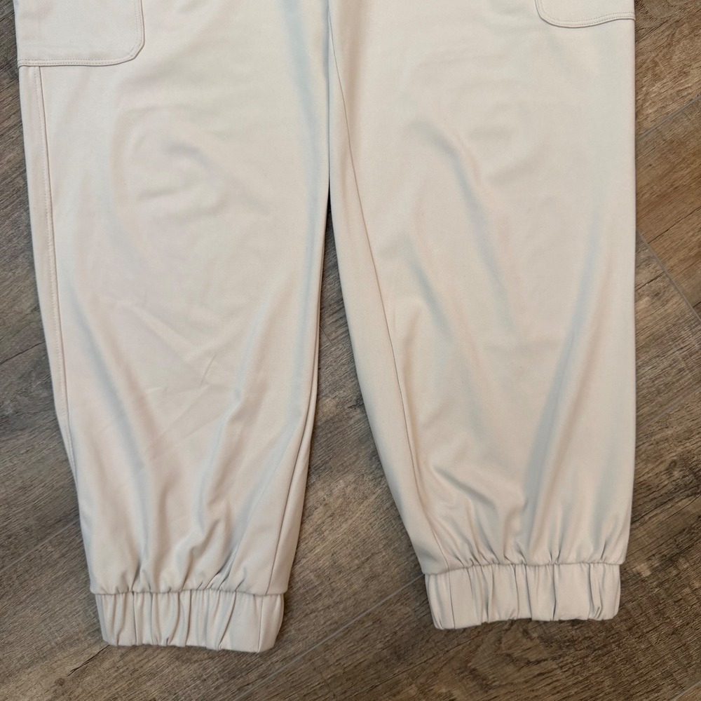 Yogalicious Lux Aviator Jogger Pant Beige Stone Cargo Women XL High Rise Stretch - Picture 3 of 11